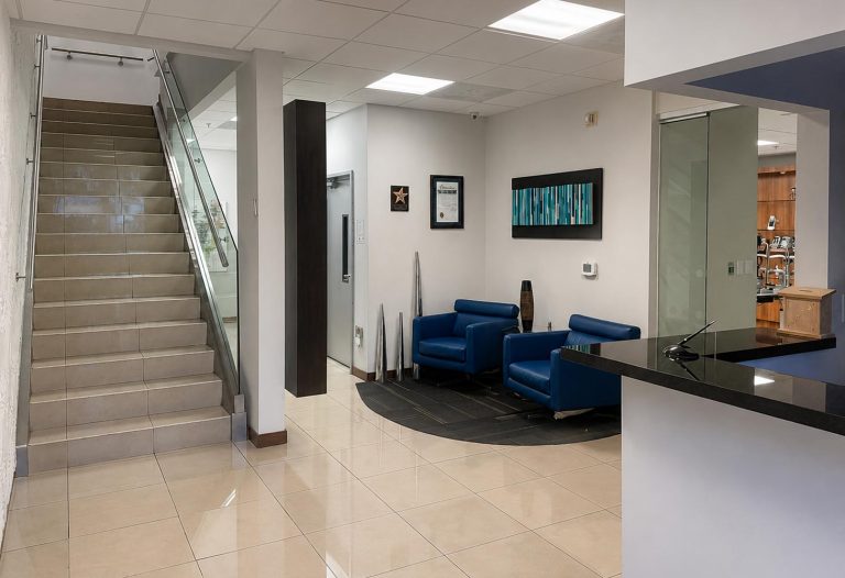 Lobby and staircase at the US Ophthalmic offices