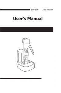 Luxvision Lens Drilling Machine DM-800 – manual cover