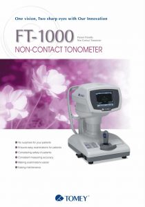 Tomey Non-Contact Tonometer FT-1000 – manual cover