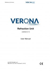 Visionare Refraction Unit Verona – manual cover