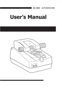 Luxvision Autogroover AG-800 – manual cover