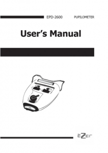 Ezer Pupilometer EPD-2600 – manual cover