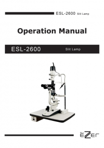 Ezer Slit Lamp ESL-2600 – manual cover