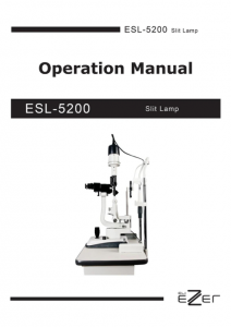 Ezer Slit Lamp ESL-5200 – manual cover