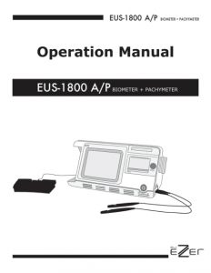 Ezer Biometer + Pachymeter EUS-1800 AP – manual cover