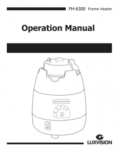 Luxvision Frame Heater FH-6300 – manual cover