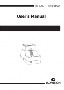 Luxvision Manual Edger HE-1200 – manual cover