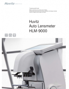 Huvitz Digital Lensometer HLM-9000 – catalog cover