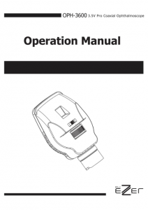 Ezer Coaxial Ophthalmoscope EZ-OPH-3600 – manual cover