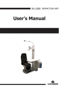 Luxvision Refraction Unit RU-1000 – manual cover