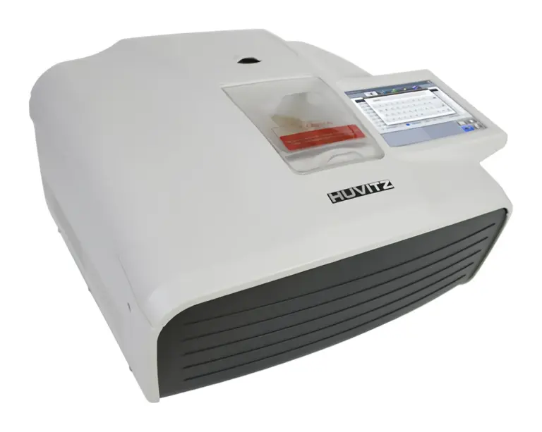 Huvitz HPE-410 D patternless edger, angled front view